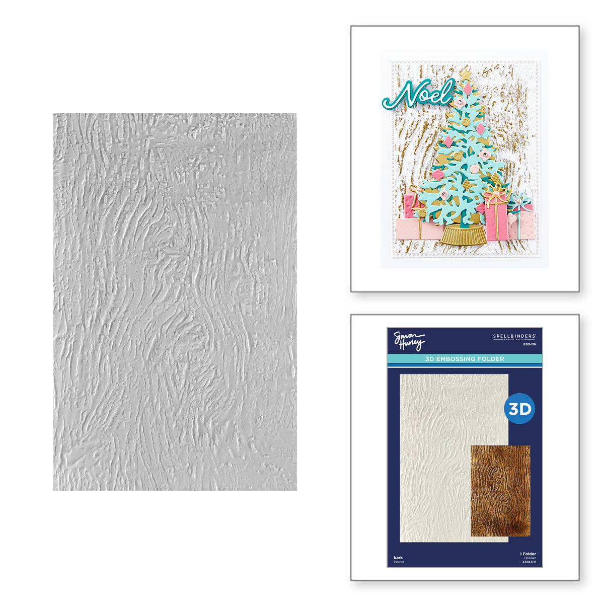 Spellbinders Bark 3D Embossing Folder e3d-116

