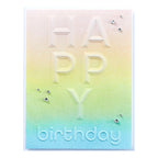 Spellbinders Beveled Happy Birthday A2 Cardfront 3D Embossing Folder e3d-092 pastel