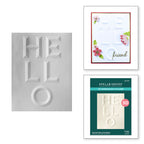 Spellbinders Beveled Hello A2 Cardfront 3D Embossing Folder e3d-090