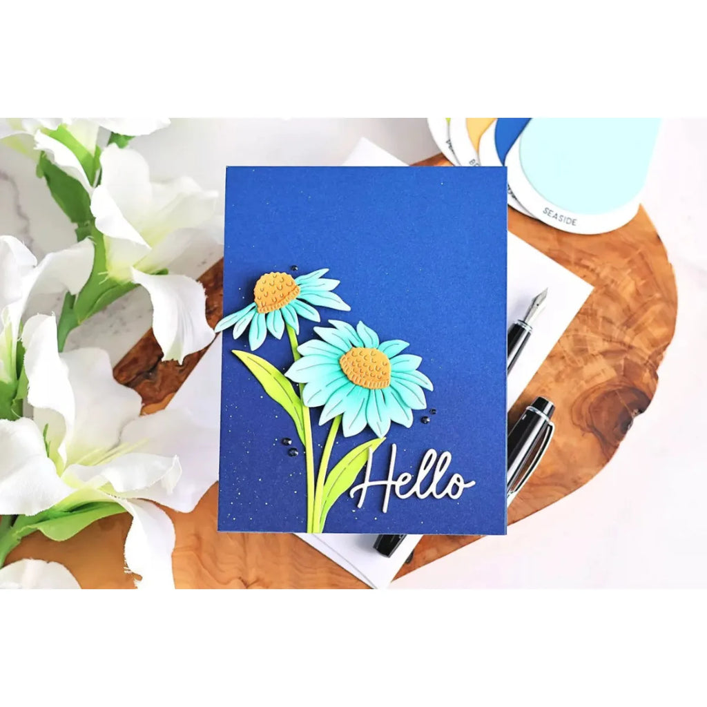Spellbinders Big and Bold Sentiments Etched Dies s4-1539 hello card