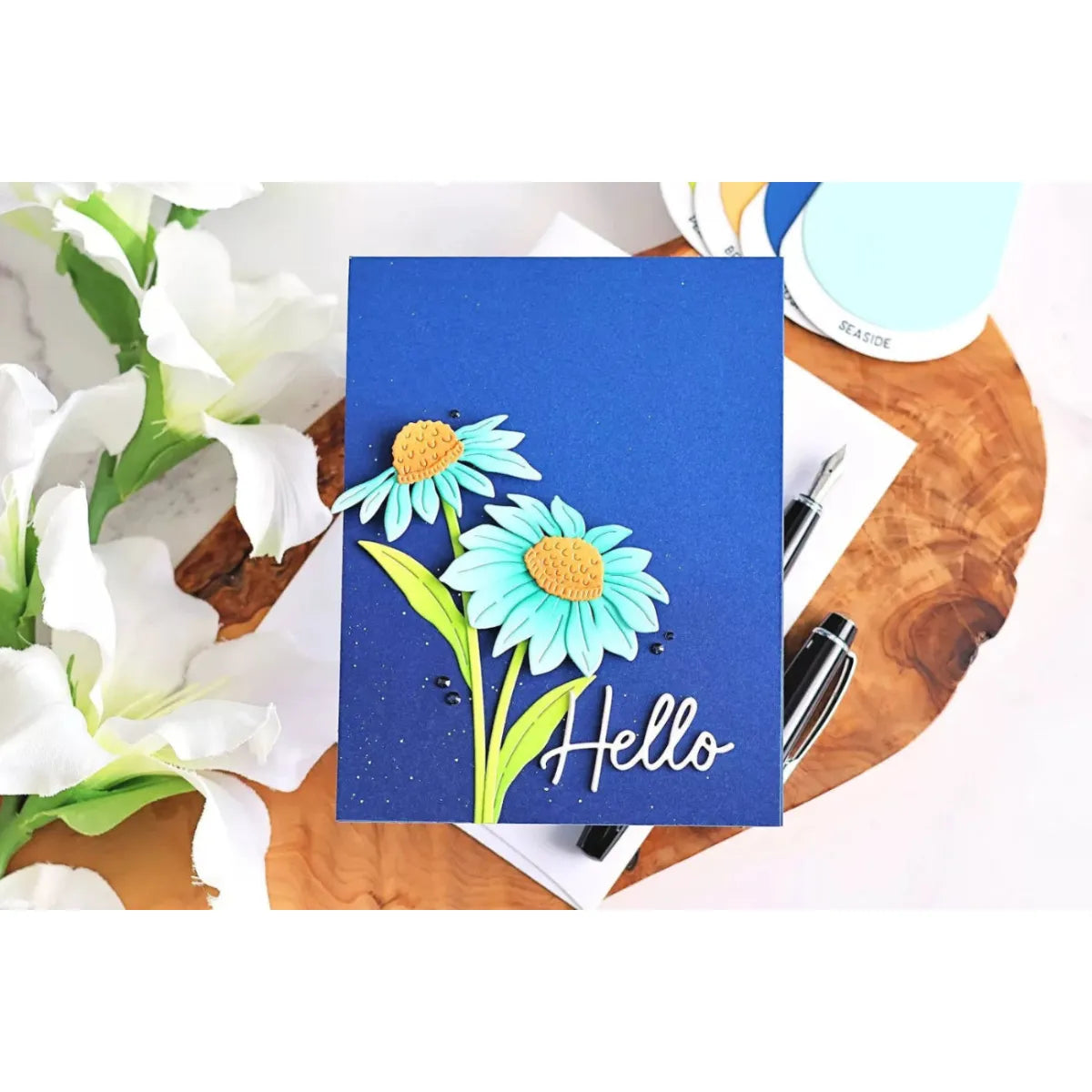 Spellbinders Big and Bold Sentiments Etched Dies s4-1539 hello card