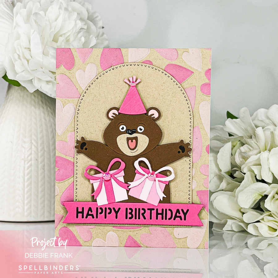 Spellbinders Birthday Bear Etched Dies s5-732 pink birthday | color-code:ALT01