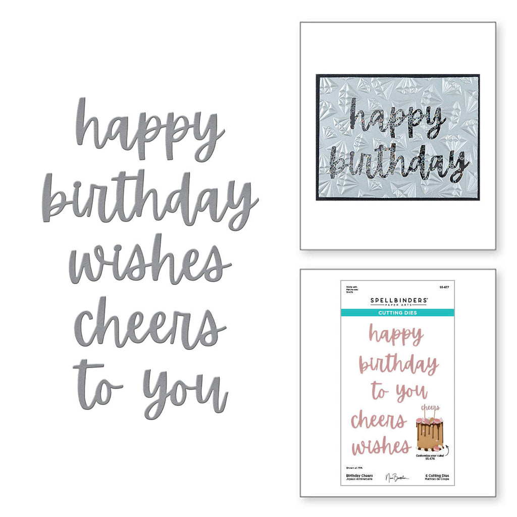 Spellbinders Birthday Cheers Etched Dies s5-677