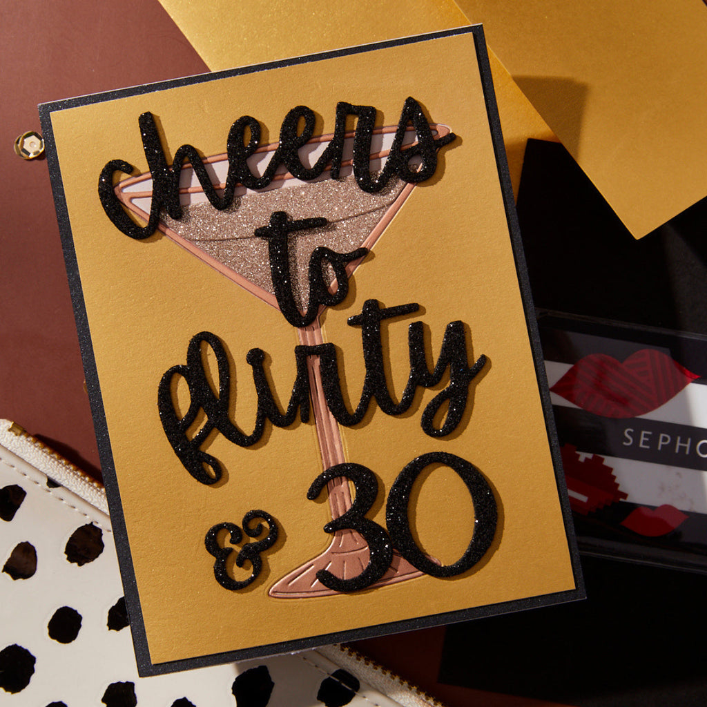 Spellbinders Birthday Cheers Etched Dies s5-677 flirty