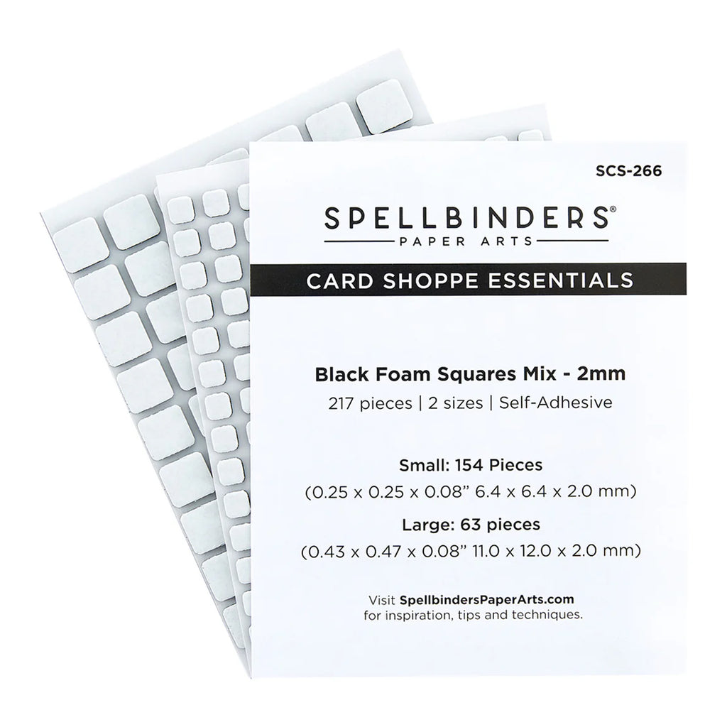 Spellbinders Black Foam Adhesive Squares 2mm scs-266