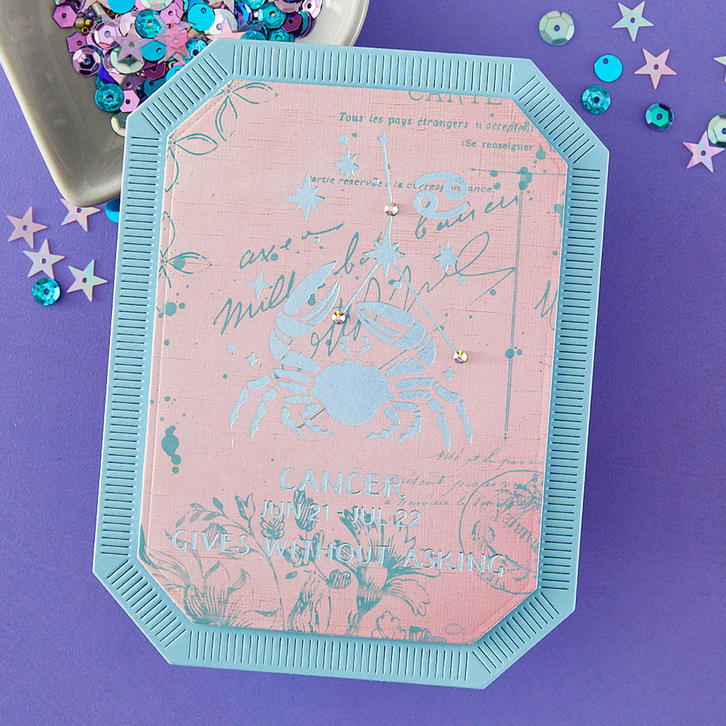 Spellbinders Block Print Cancer Registration Press and Foil Plate bpr-043 crab
