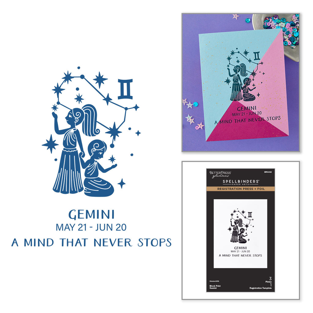 Spellbinders Block Print Gemini Registration Press and Foil Plate bpr-042