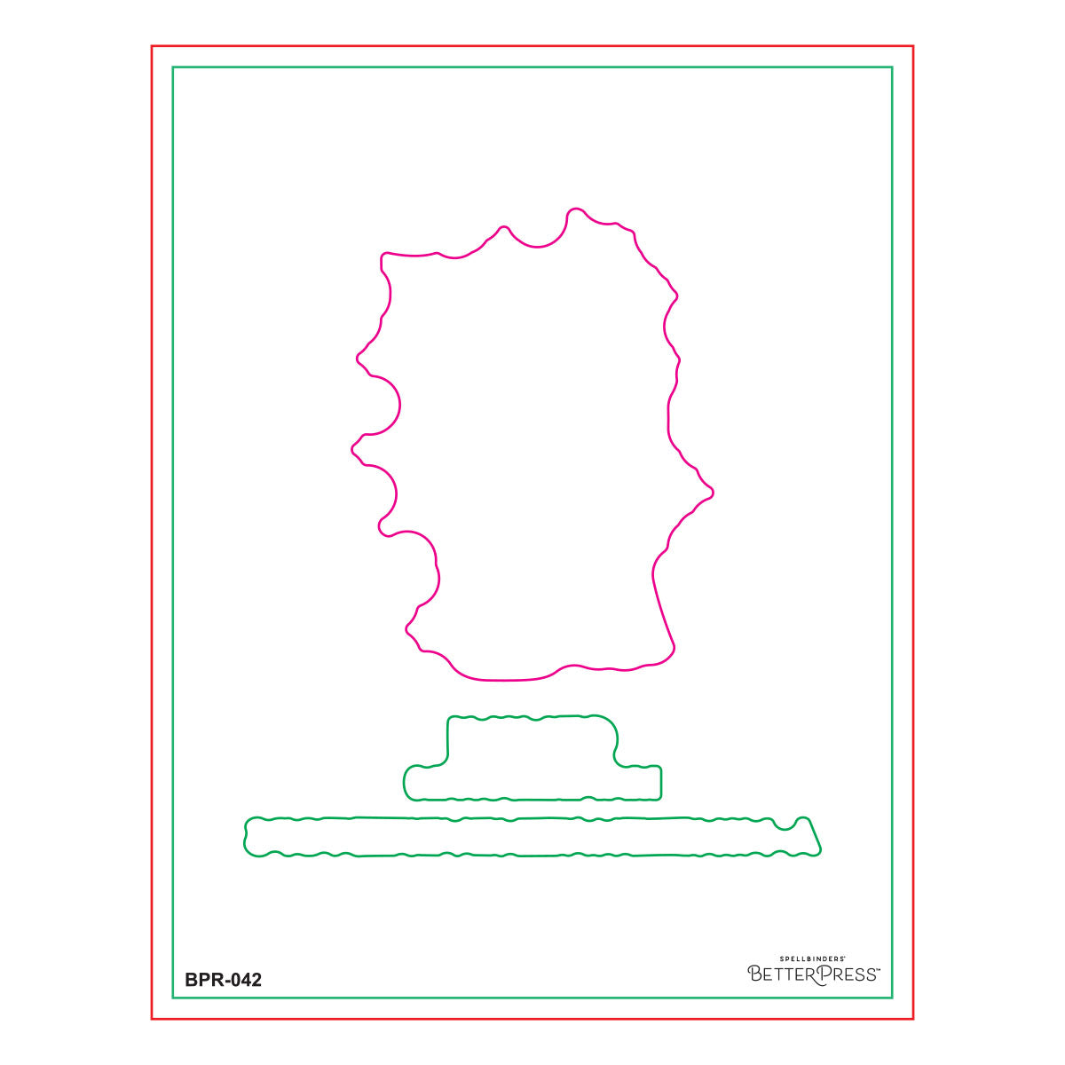 Spellbinders Block Print Gemini Registration Press and Foil Plate bpr-042 template