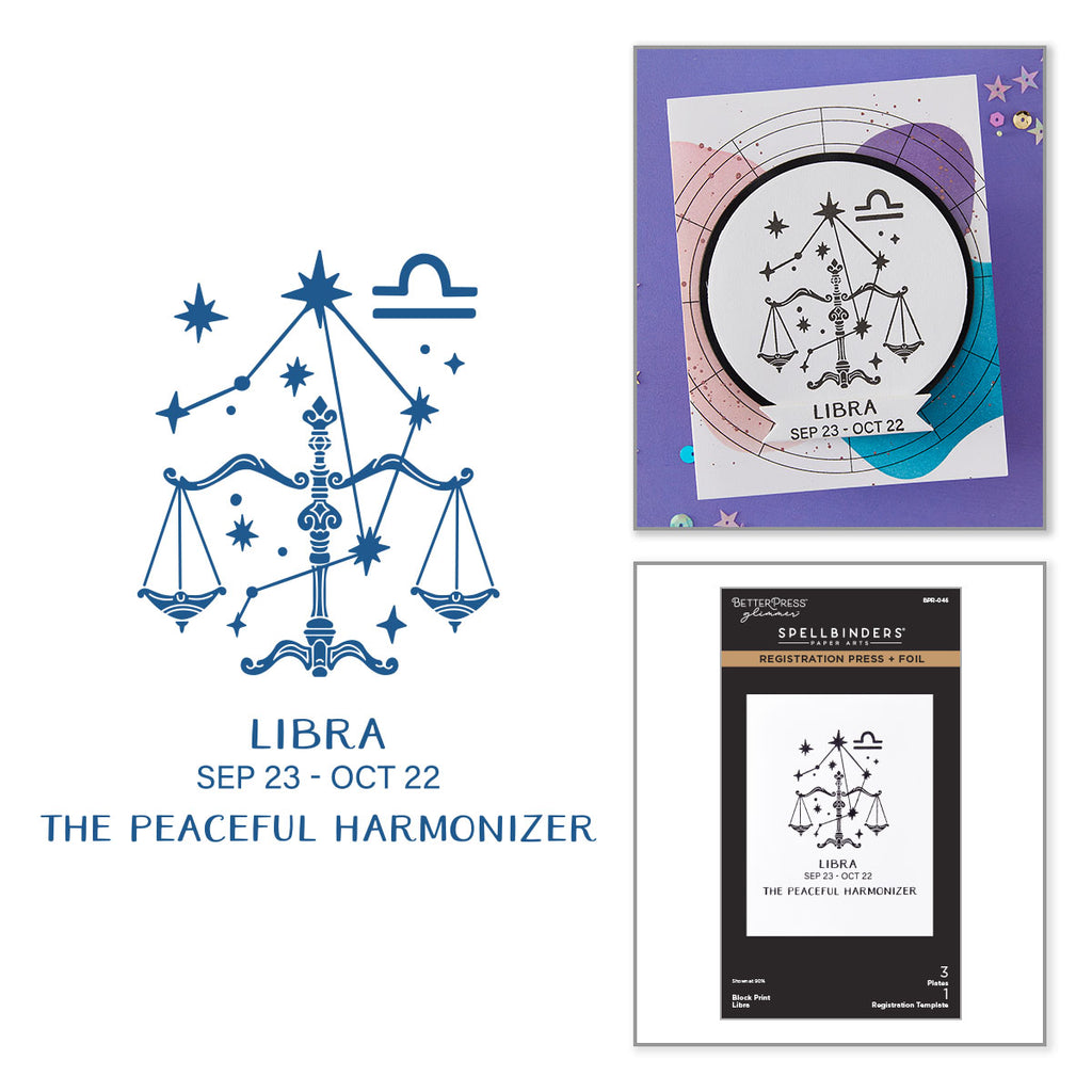 Spellbinders Block Print Libra Registration Press and Foil Plate bpr-046