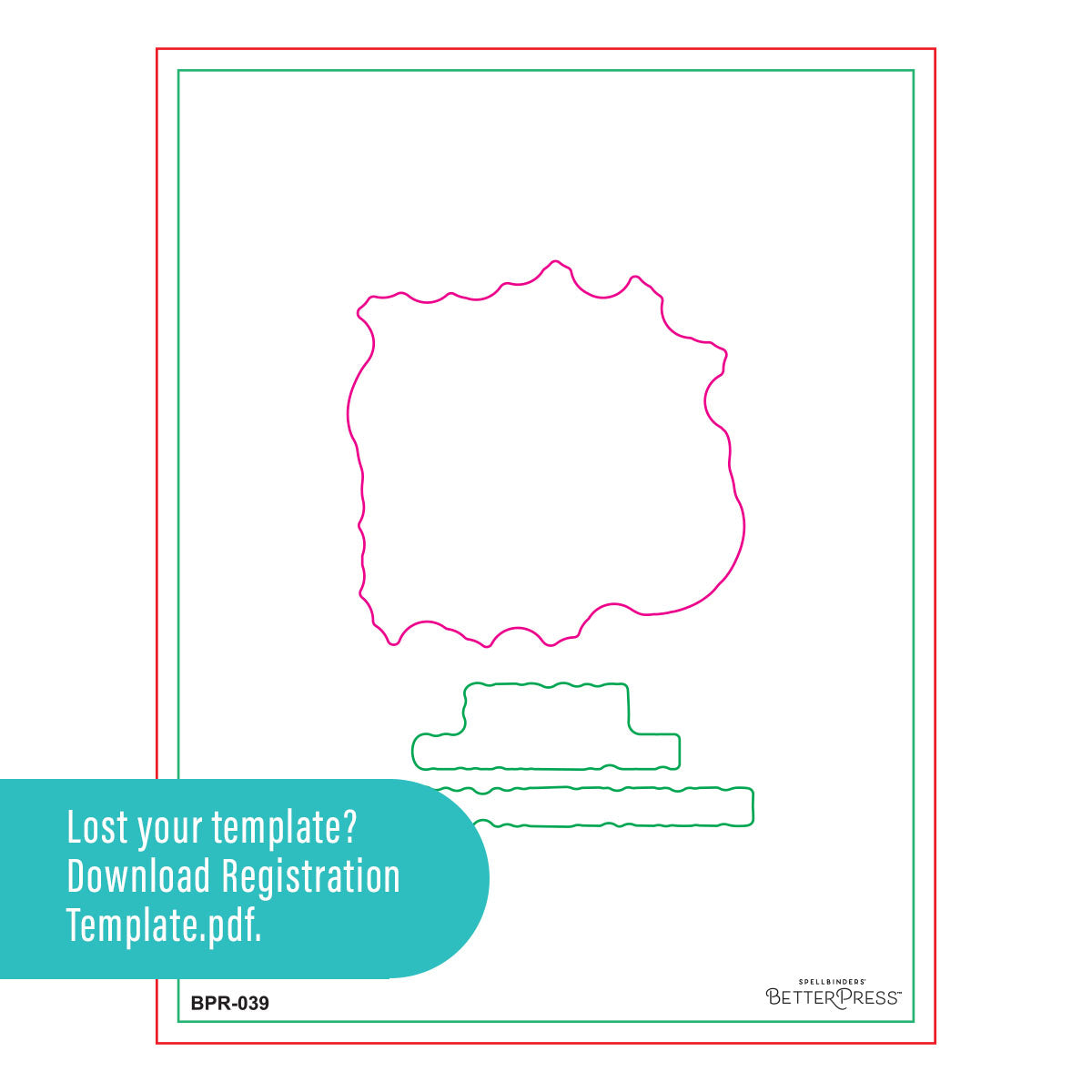 Spellbinders Block Print Pisces Registration Press and Foil Plate bpr-039 template