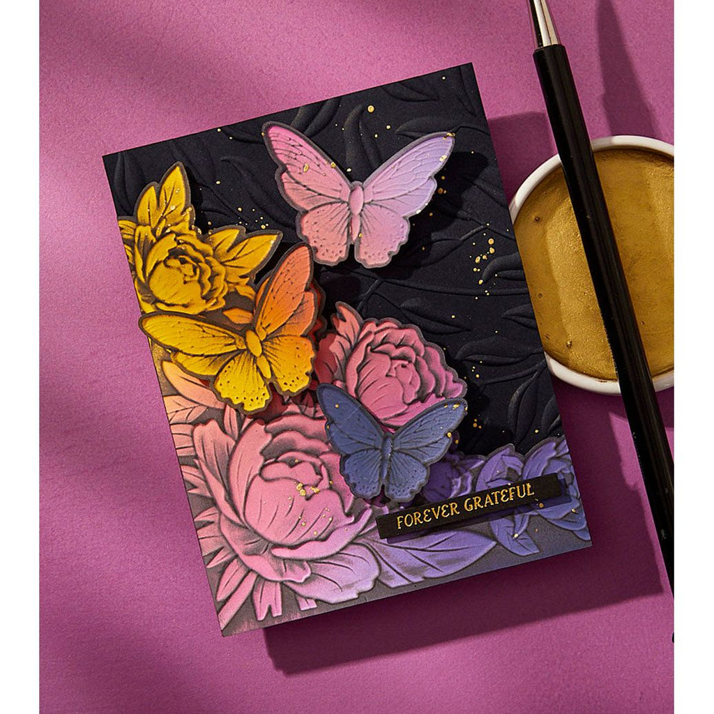 Spellbinders Blooming Butterflies 3D Emboss and Cut Folder e3d-126 forever grateful