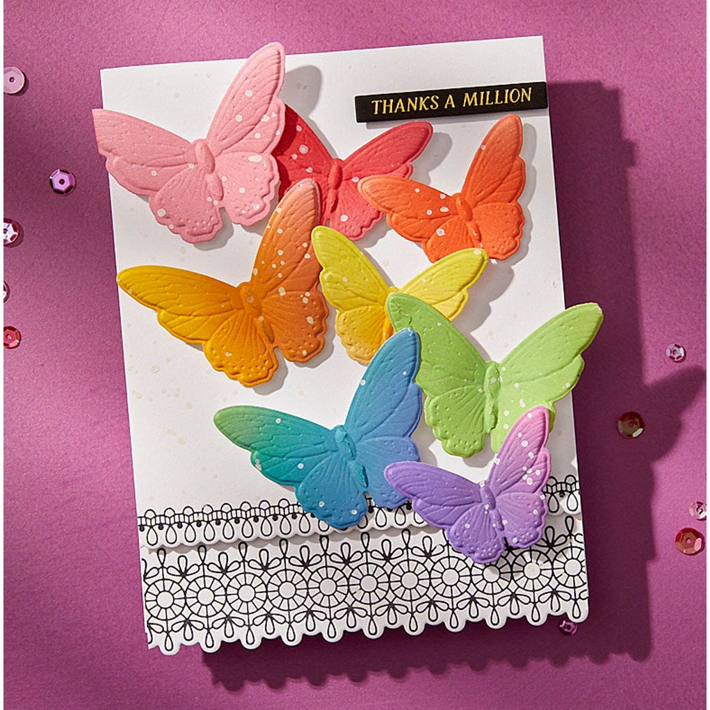 Spellbinders Blooming Butterflies 3D Emboss and Cut Folder e3d-126 thanks