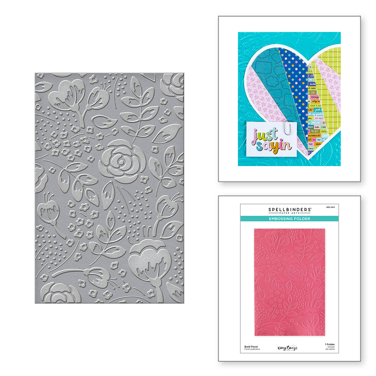 Spellbinders Bold Floral Embossing Folder ses-063