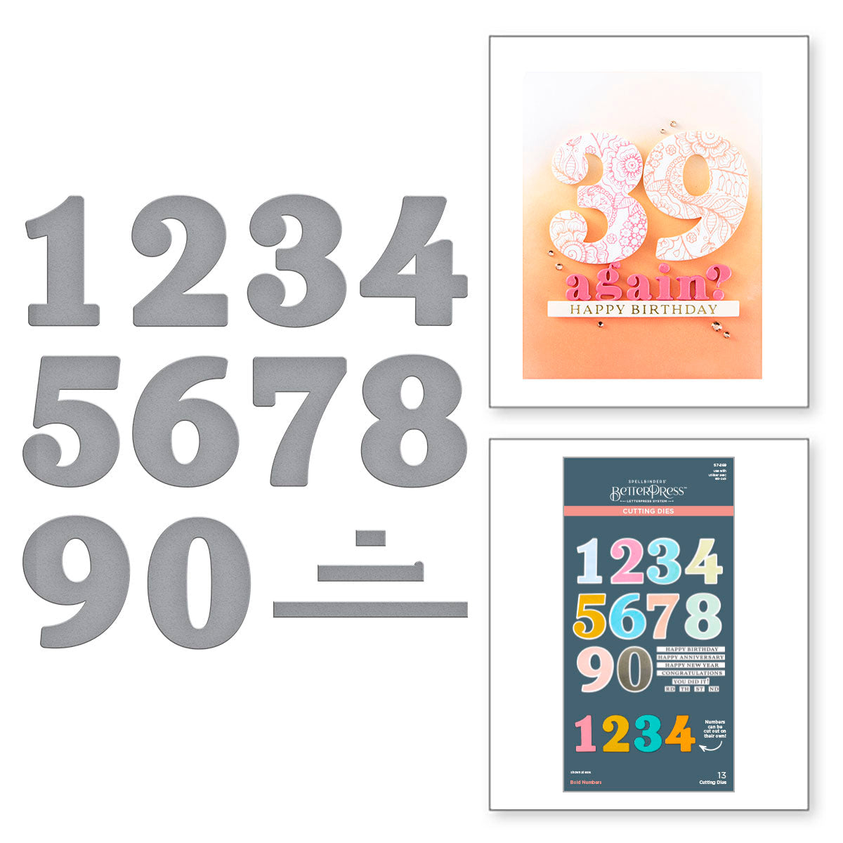 Spellbinders Bold Numbers Etched Dies s7-269 – Simon Says Stamp