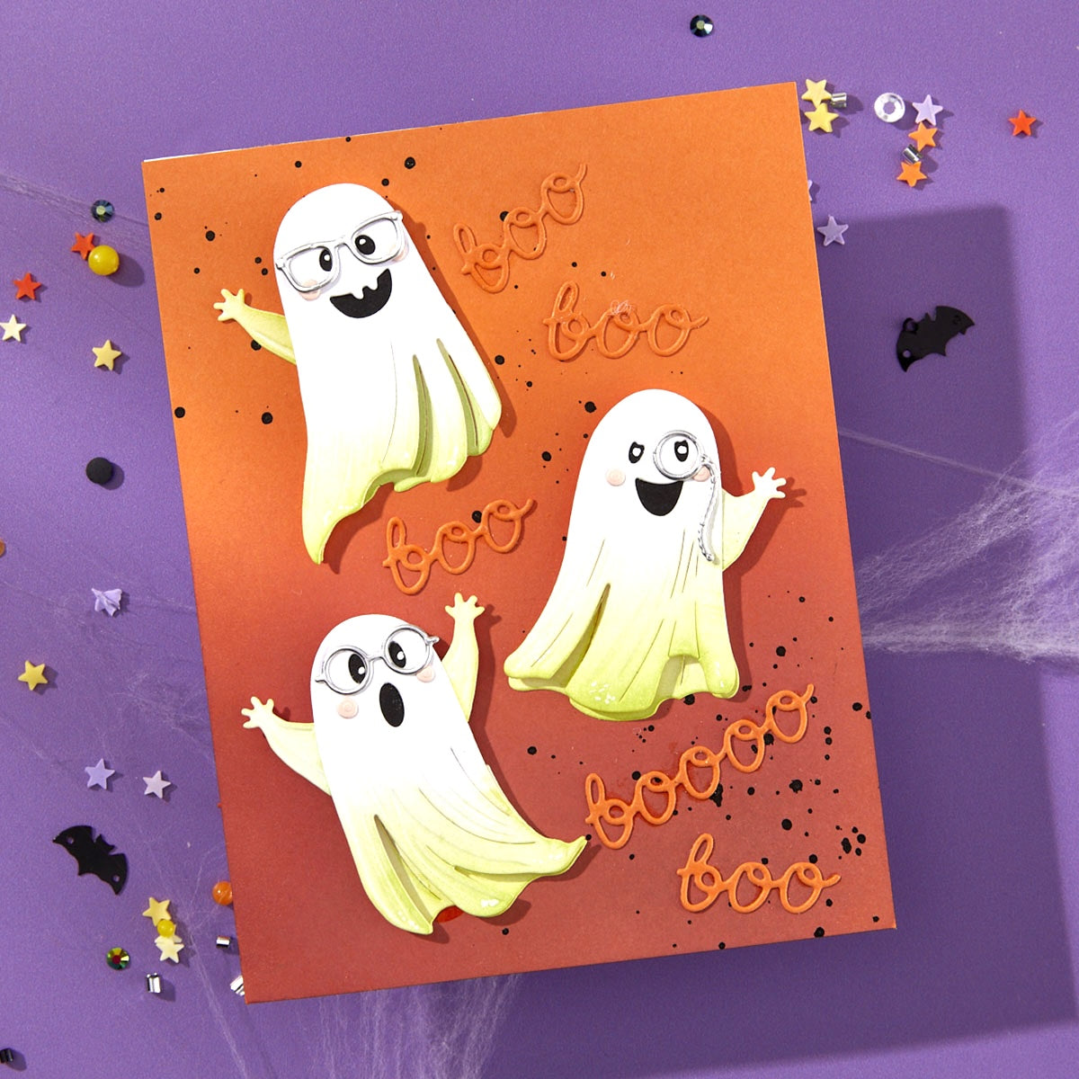 Spellbinders Boo Crew Etched Dies s6-264 ghosts