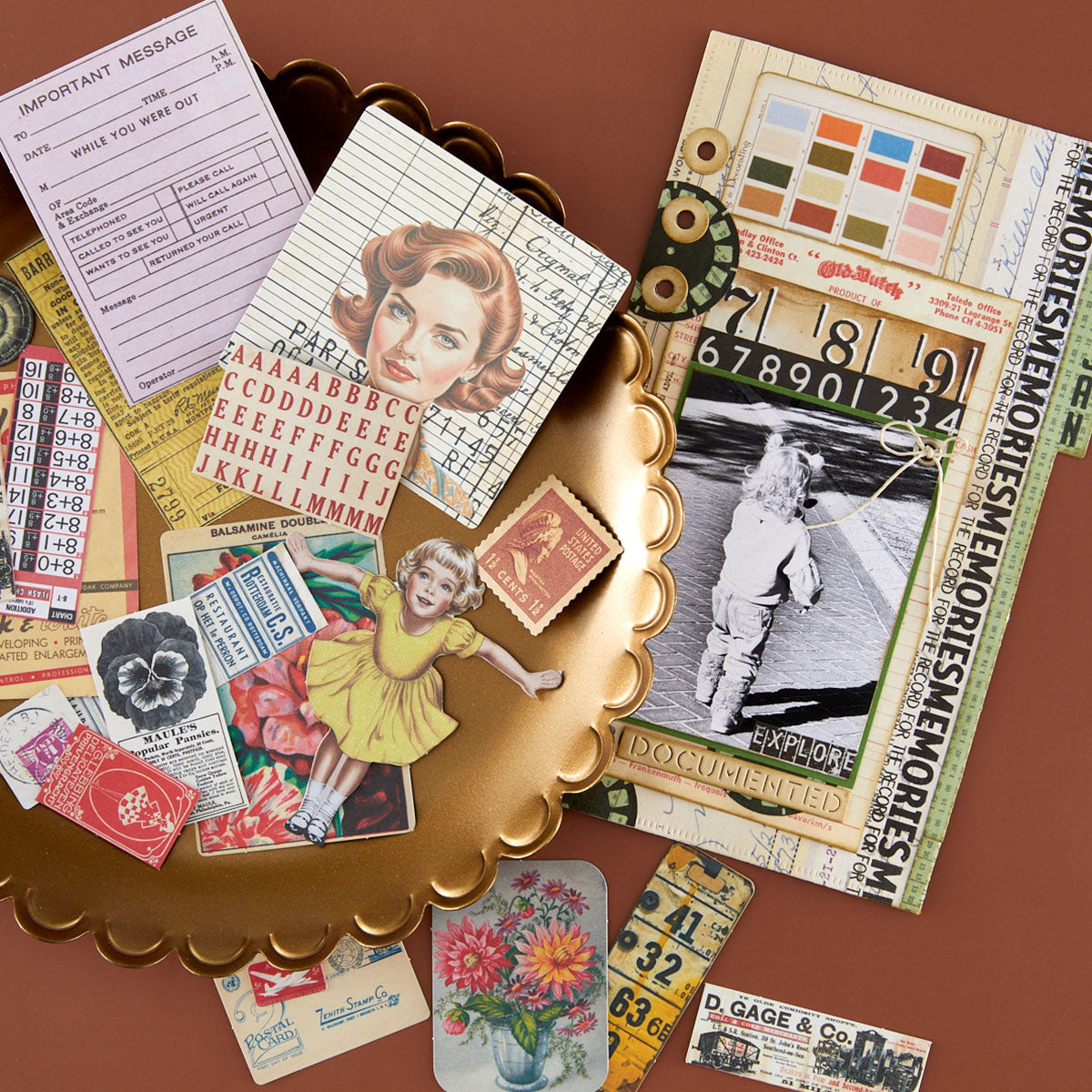 Spellbinders Book 10 Cardstock Die Cuts scse-054 yellow dress letters flowers card