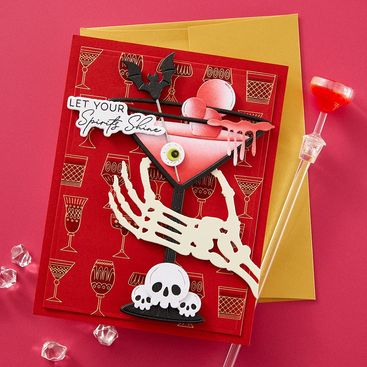 Spellbinders Boos Cocktails Etched Dies s4-1381