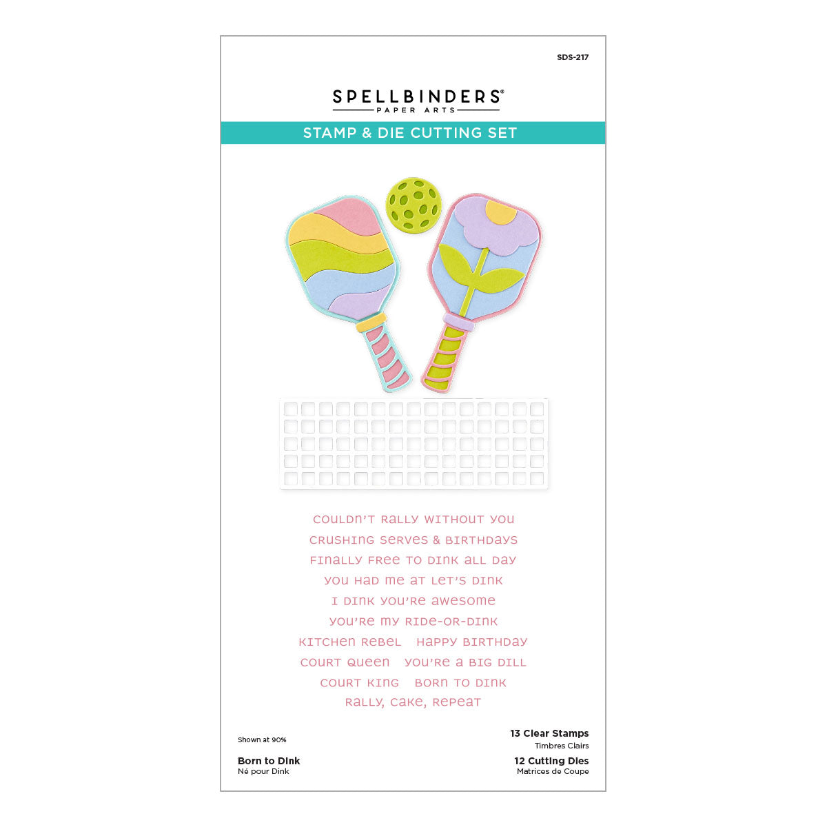 Spellbinders Born to Dink Clear Stamp and Die Set sds-217

