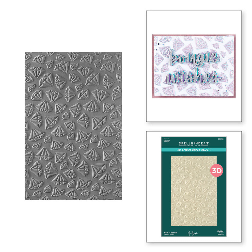 Spellbinders Born to Sparkle 3D Embossing Folder e3d-122