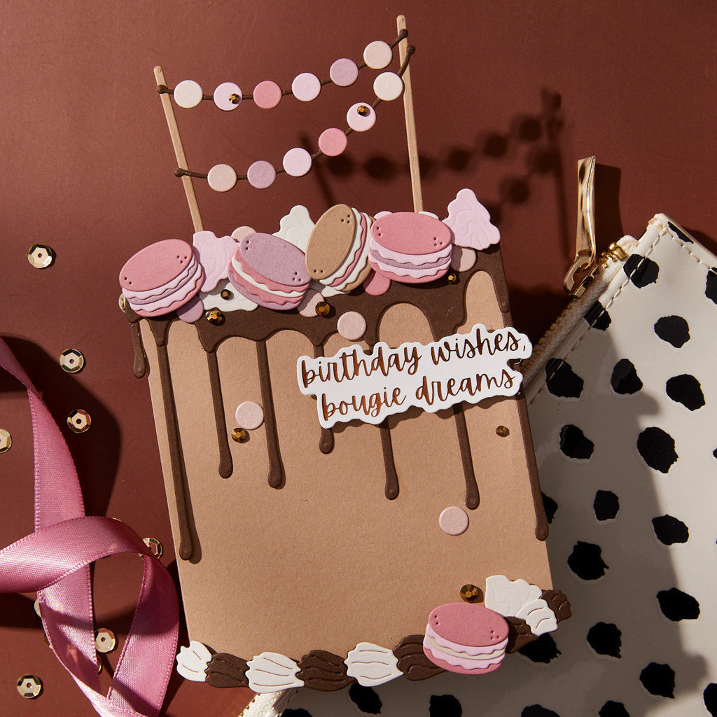 Spellbinders Bougie Birthday Sentiments Press Plate and Die Set bp-272 wishes