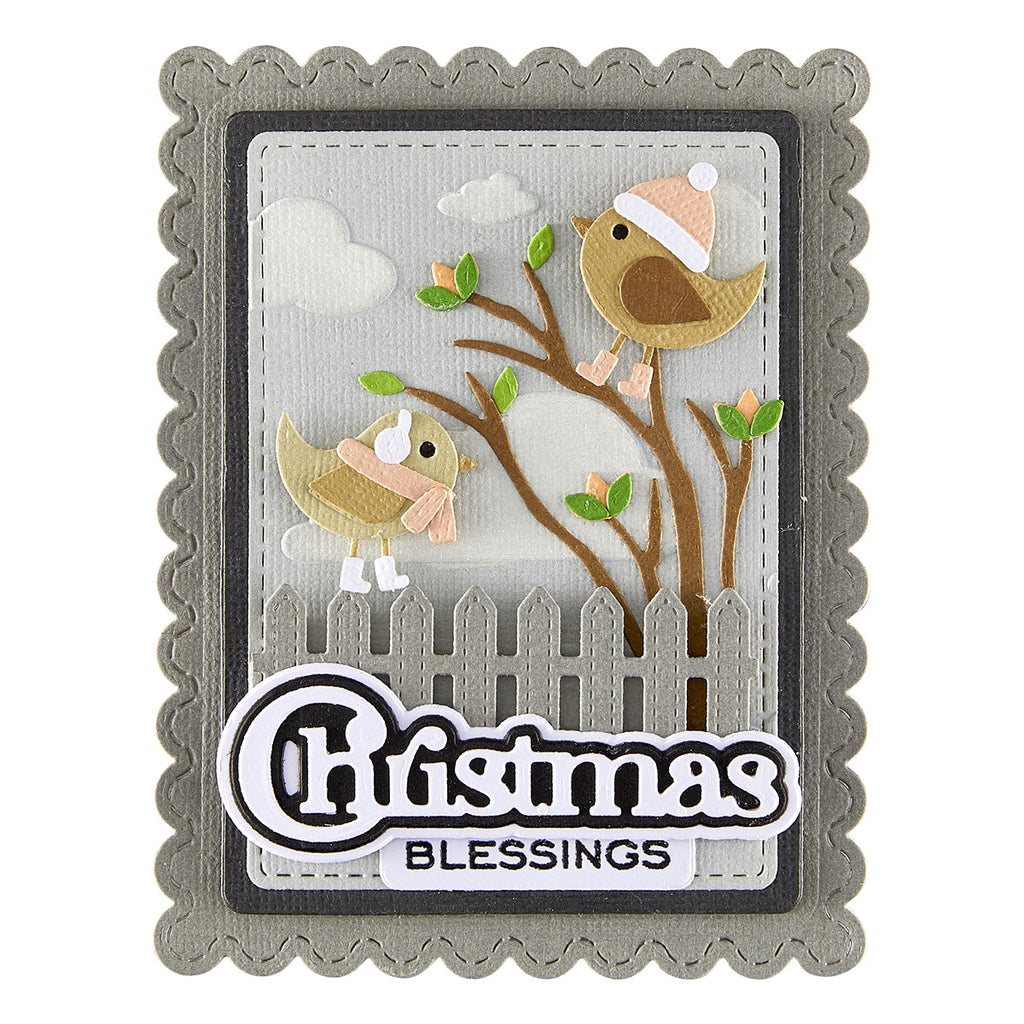 Spellbinders Bow and Bell Scallop Frame Etched Dies s4-1448 christmas