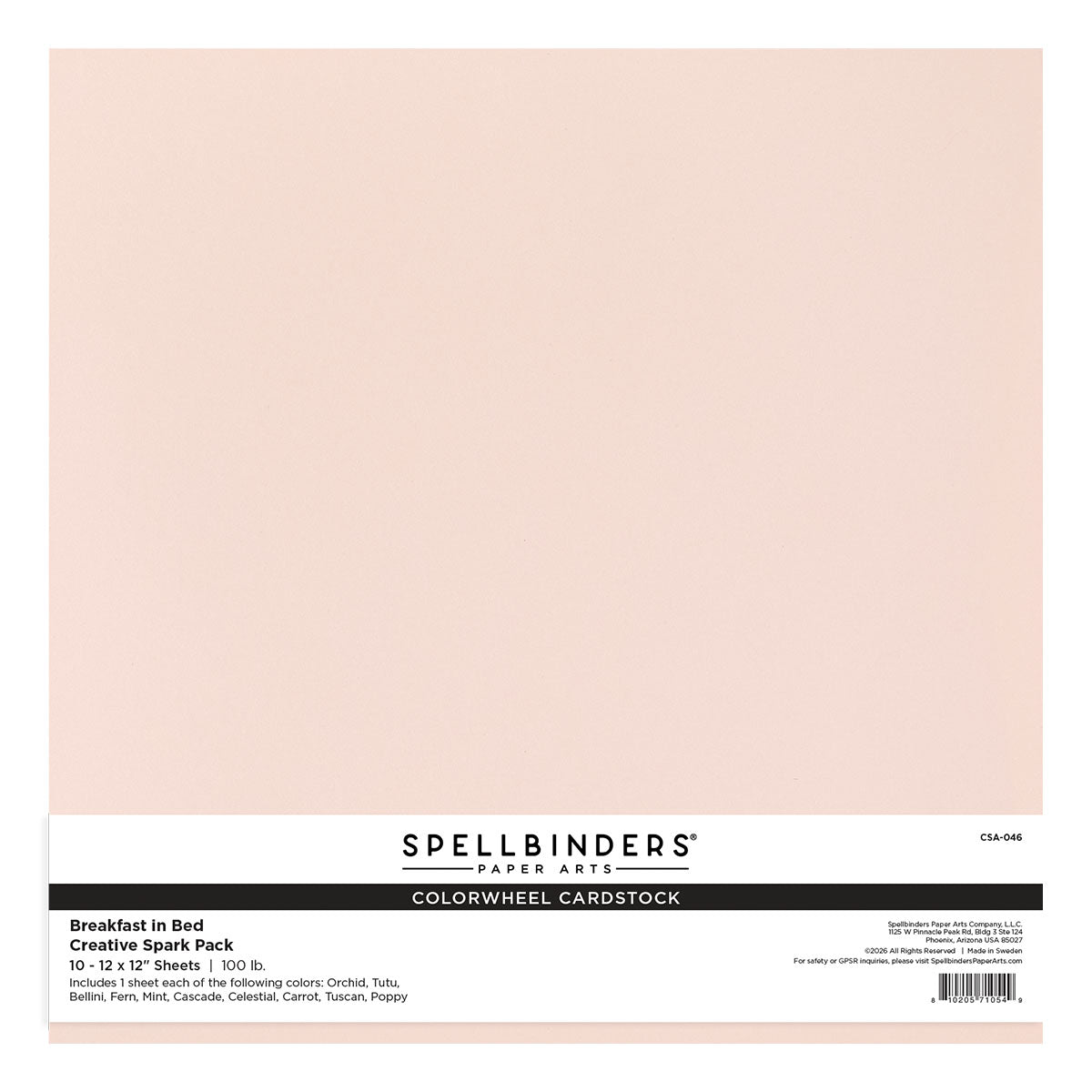 Spellbinders Breakfast in Bed Creative Spark ColorWheel Cardstock Assortment 12x12 csa-046 cover