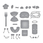 Spellbinders Buon Appetito Stamp, Folder and Die Bundle pasta friends