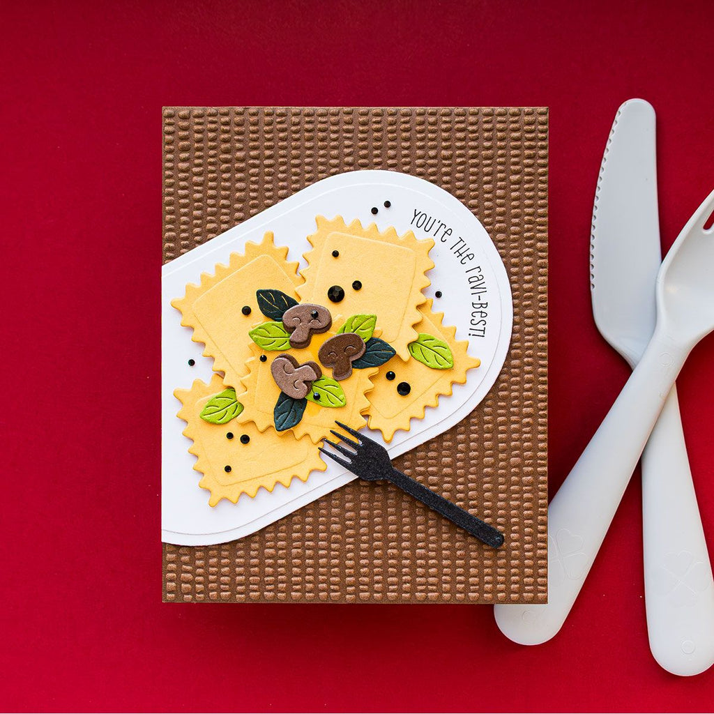 Spellbinders Buon Appetito Stamp, Folder and Die Bundle ravioli