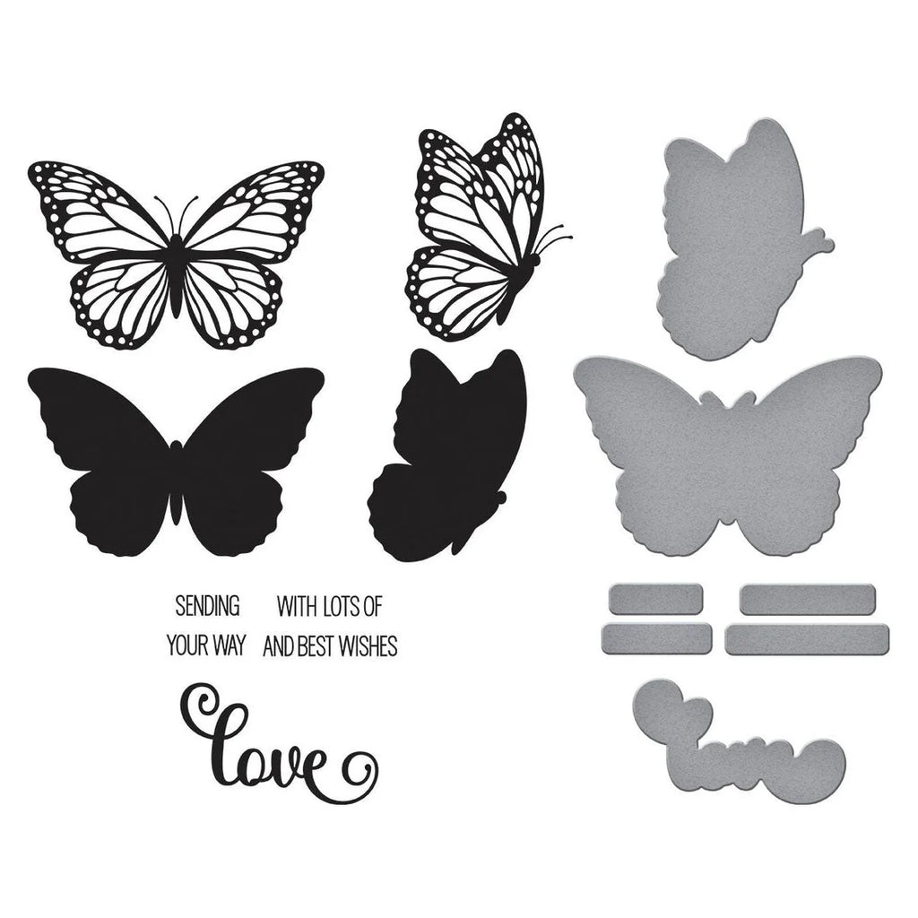 Spellbinders Butterfly Silhouettes Registration Press Plate and Die Set bpr-028 plates