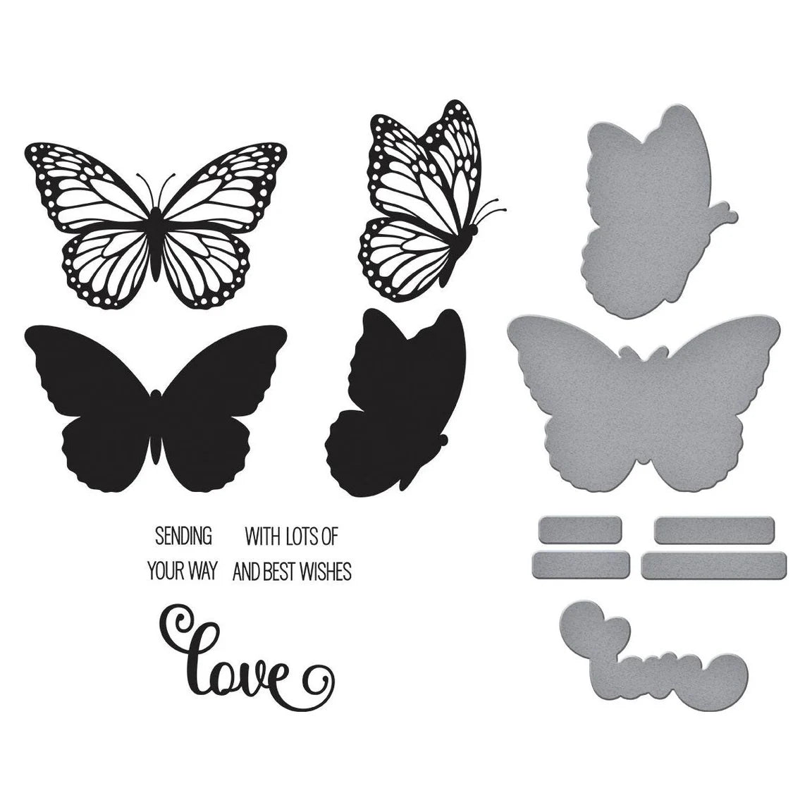 Spellbinders Butterfly Silhouettes Registration Press Plate and Die Set bpr-028 plates