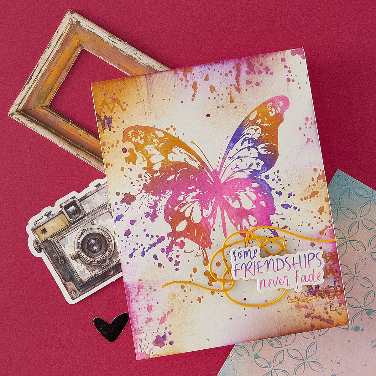 Spellbinders Butterfly Splatter BetterPress Plate and Die Set bp-323 friendship