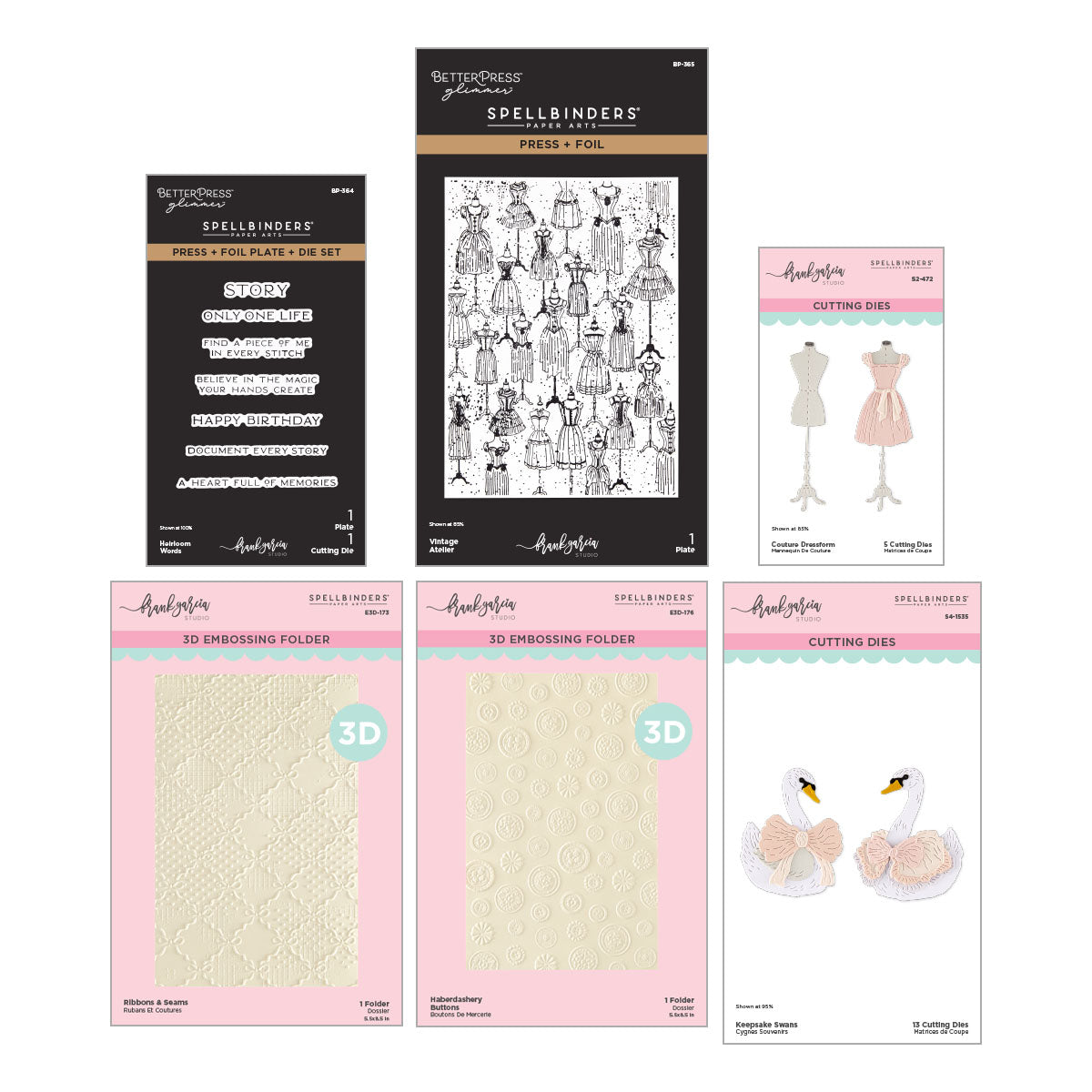 Spellbinders Buttons and Keepsakes Folder, Press and Foil Plate, Folder and Die Bundle