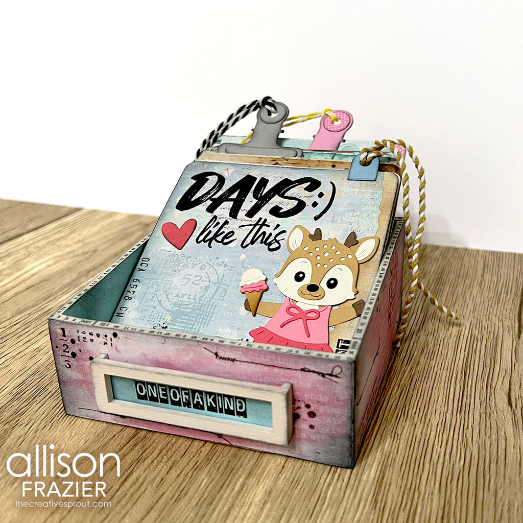  Spellbinders CardLab Box t-110 deer with pink dress ice cream cone days like this card allison frazier