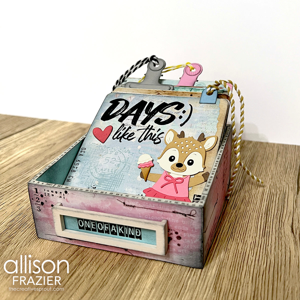  Spellbinders CardLab Box t-110 deer with pink dress ice cream cone days like this card allison frazier