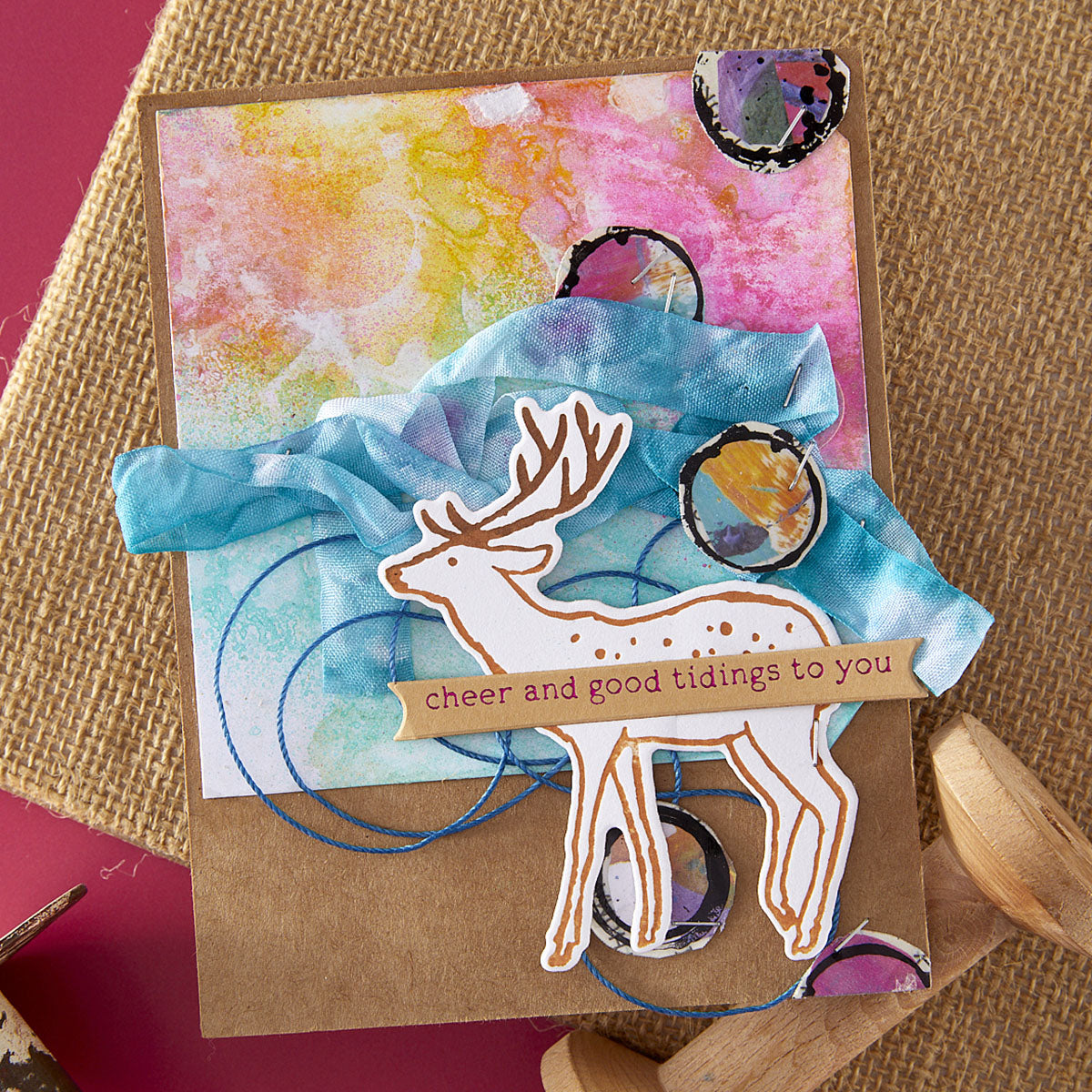Spellbinders Cheer and Good Tidings Deer Registration Press Plate and Die Set bpr-036 deer