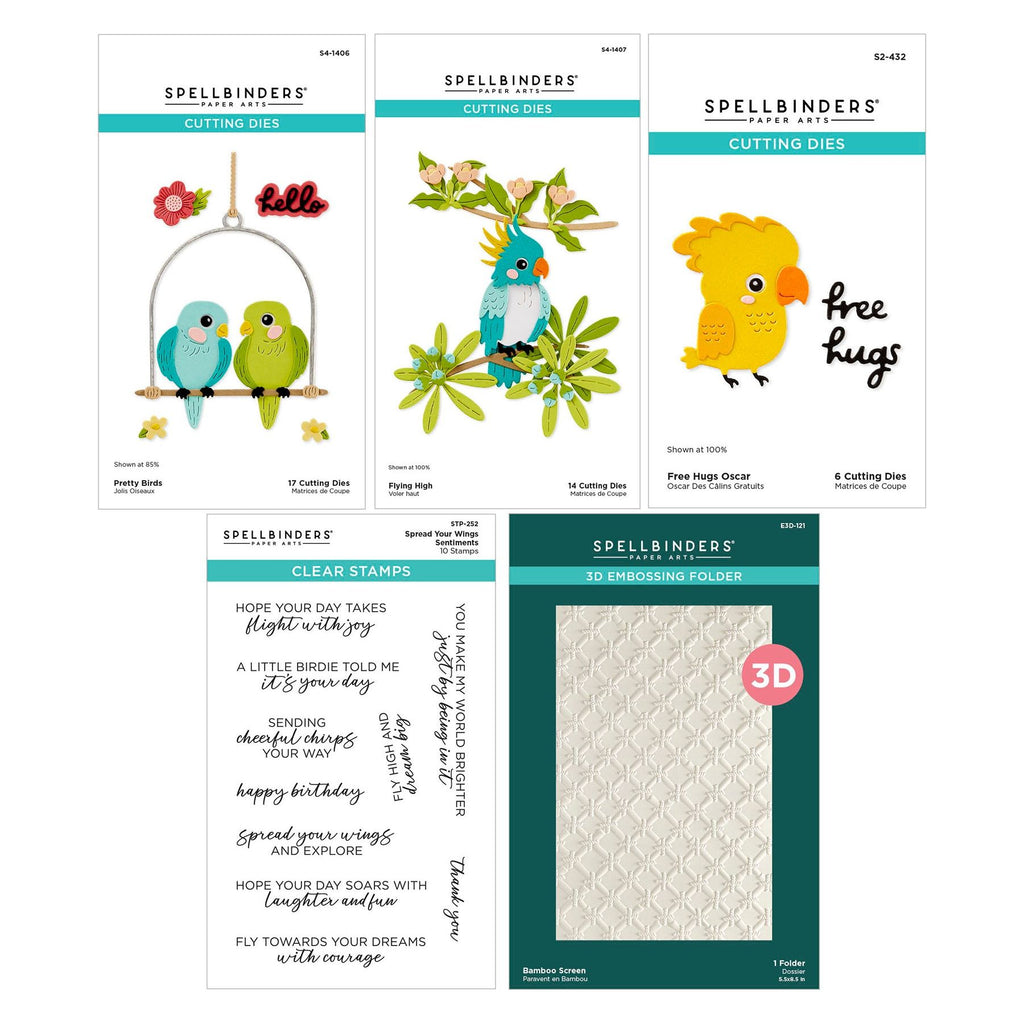 Spellbinders Cheerful Chirps Stamp, Folder and Die Bundle