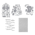 Spellbinders Cheerful Chirps Stamp, Folder and Die Bundle pieces