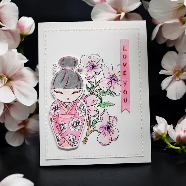 Spellbinders Cherry Blossoms BetterPress Plate and Die Set bp-290 love you