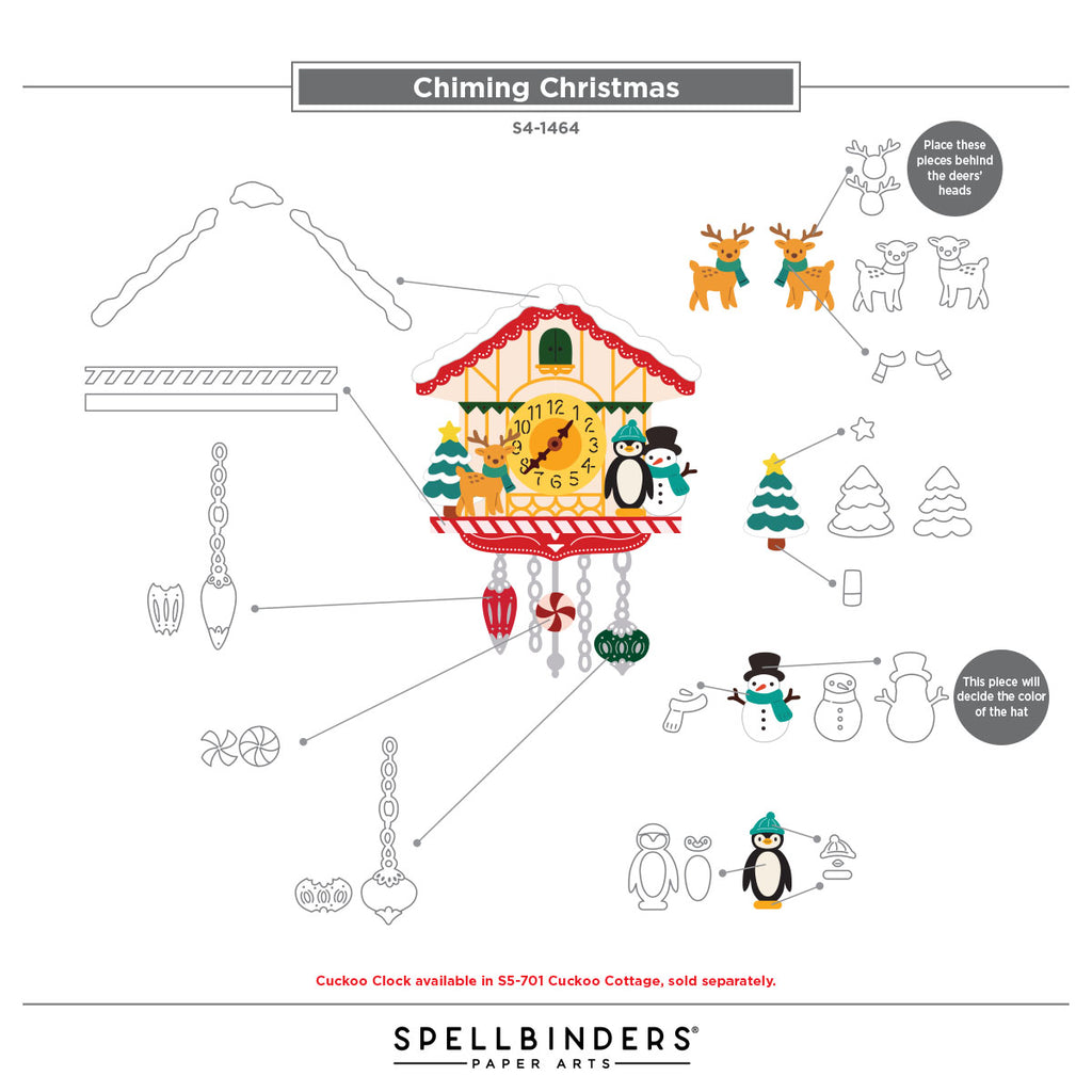 Spellbinders Chiming Christmas Etched Dies s4-1464 guide
