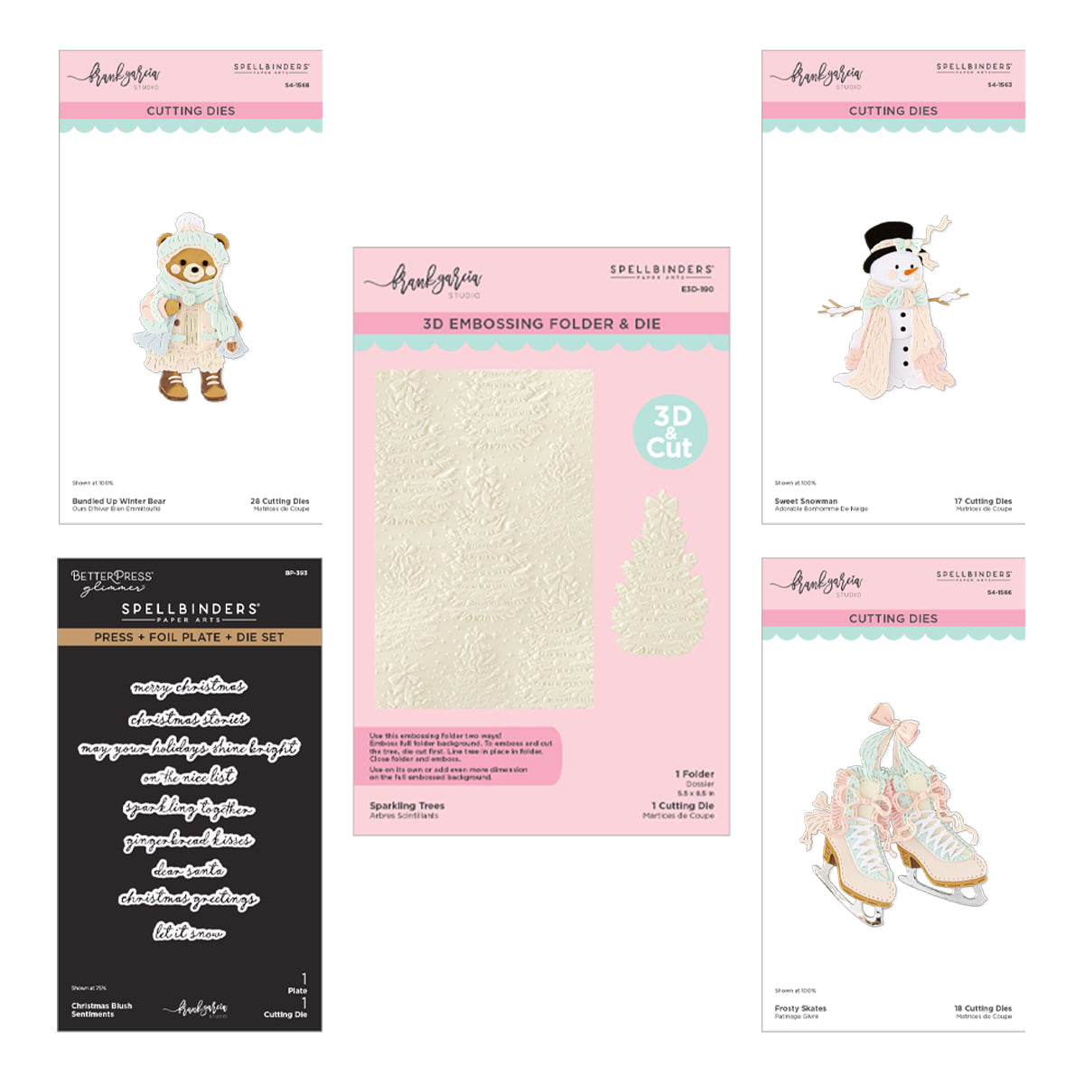 Spellbinders Christmas Blush Die, Folder and Press and Foil Plate Set bd-1150