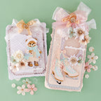 Spellbinders Christmas Blush Die, Folder and Press and Foil Plate Set bd-1150 teddy bear wearing dress and scarf ice skates flowers ribbon bows cards