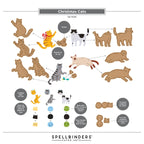 Spellbinders Christmas Cats Etched Dies s4-1546 contents inside