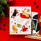 Spellbinders Christmas Cats Etched Dies s4-1546 multicolor cats ornaments red sweater christmas card