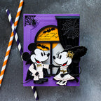 Spellbinders Christmas Cats Window View Etched Dies s5-761 spiders bats in sky vampire mice with suit and dress purple halloween card yana smakula