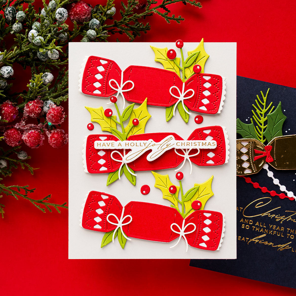 Spellbinders Christmas Cheer Sentiments BetterPress Plate and Die Set bp-305 cracker | color-code:ALT02