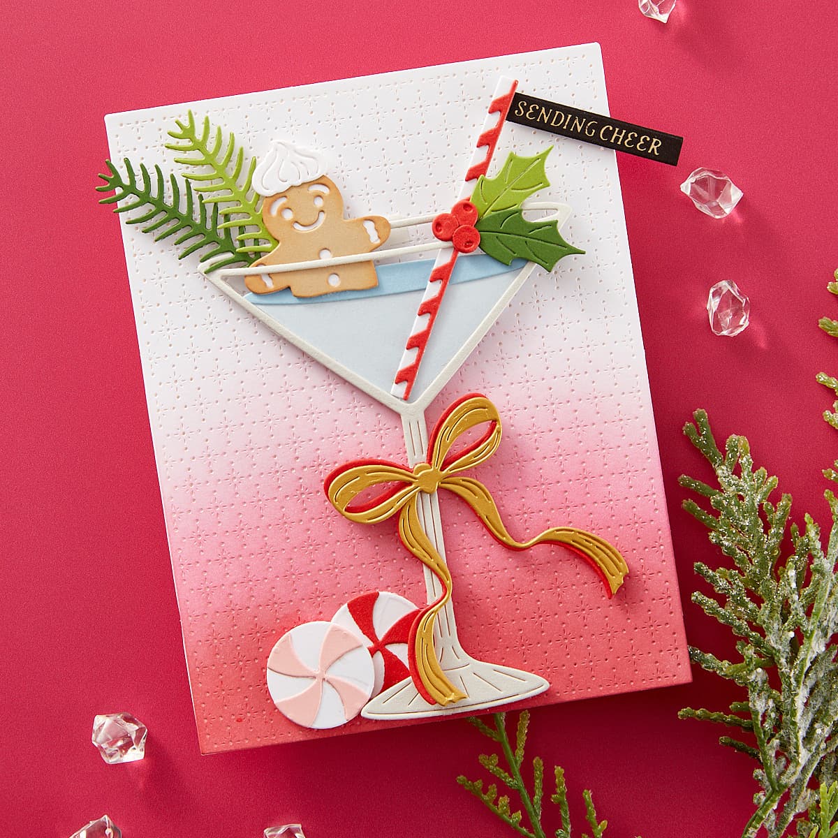 Spellbinders Christmas Cocktails Etched Dies s4-1374