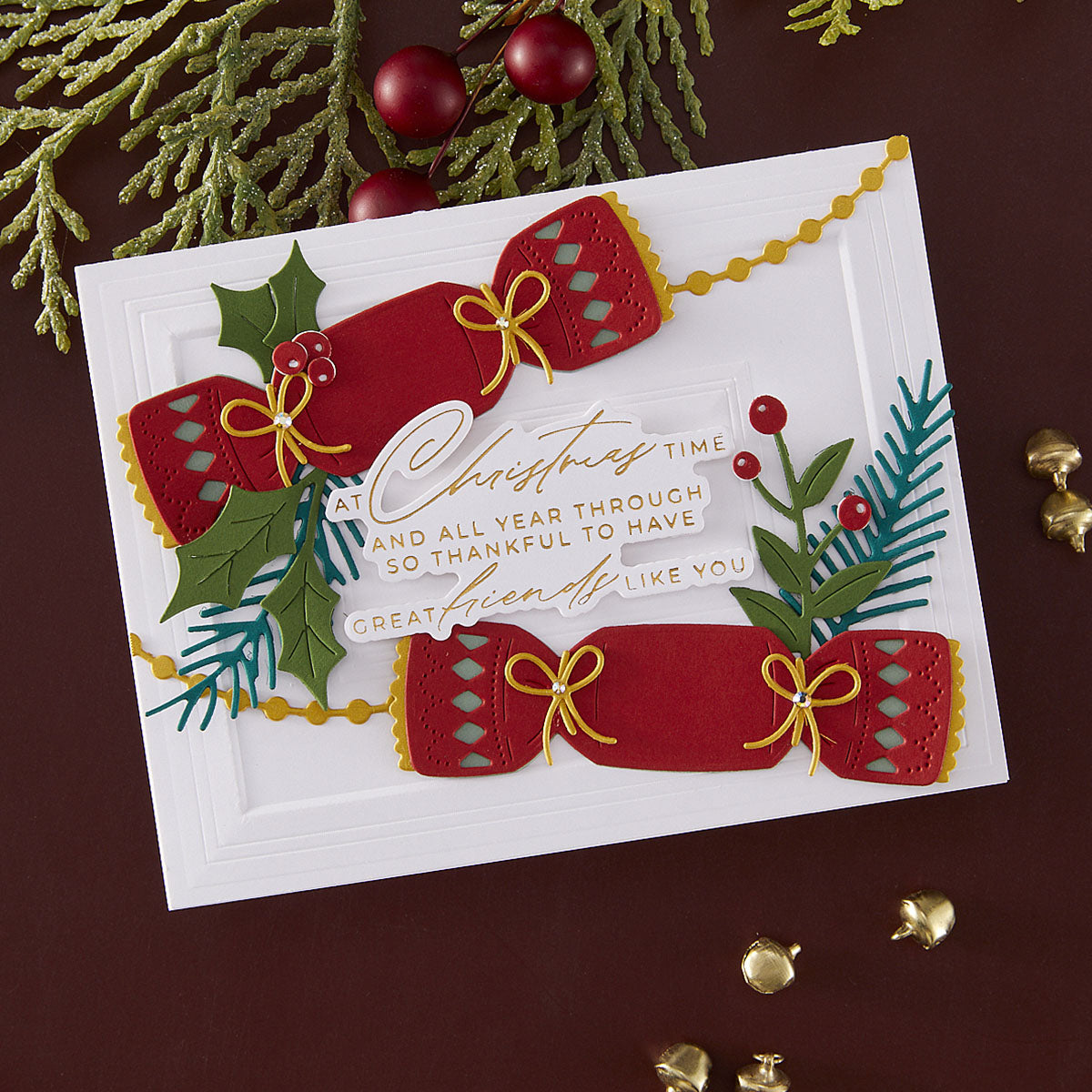 Spellbinders Christmas Cracker Etched Dies s5-698 christmas