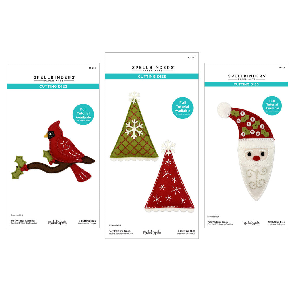 Spellbinders Christmas Felt Stitch and Create I Want It All Die Set bd-1155a