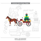 Spellbinders Christmas Horse Drawn Wagon Etched Dies s5-694 assembly guide