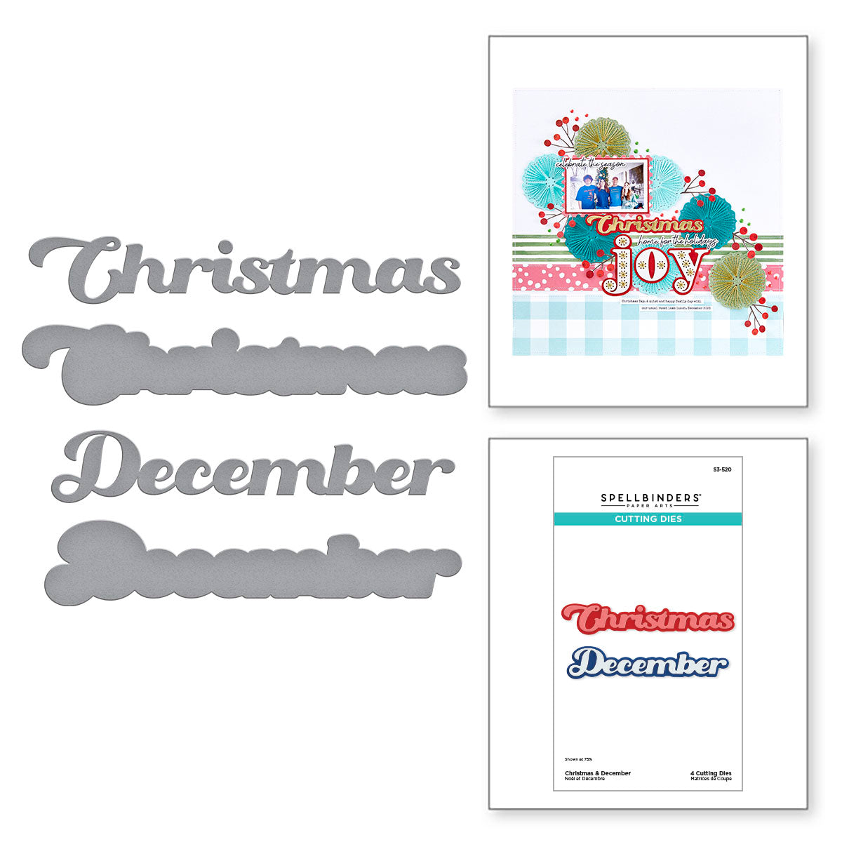Spellbinders Christmas and December Etched Dies s3-520*